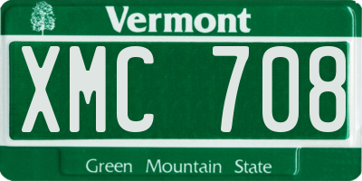VT license plate XMC708