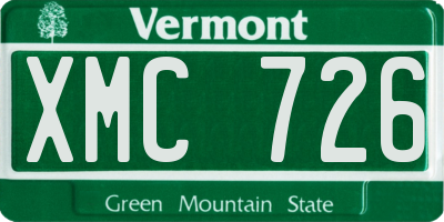 VT license plate XMC726