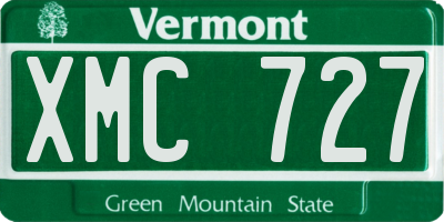 VT license plate XMC727