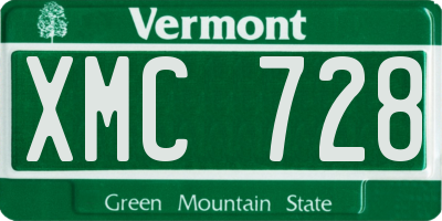 VT license plate XMC728