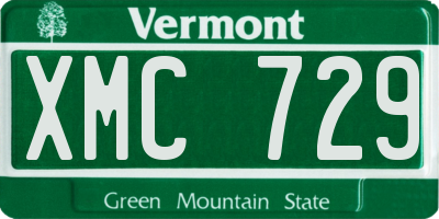 VT license plate XMC729