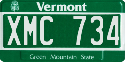 VT license plate XMC734