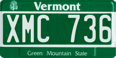VT license plate XMC736