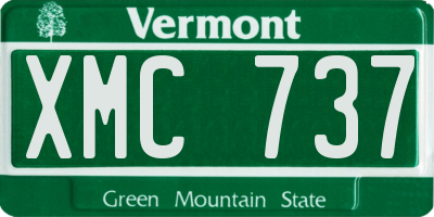 VT license plate XMC737