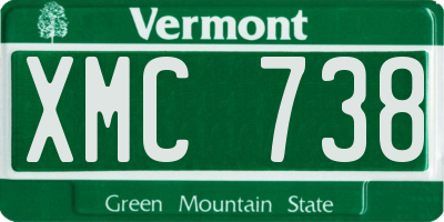 VT license plate XMC738