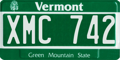 VT license plate XMC742