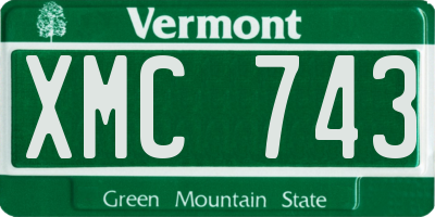 VT license plate XMC743