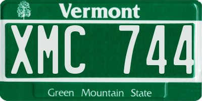 VT license plate XMC744