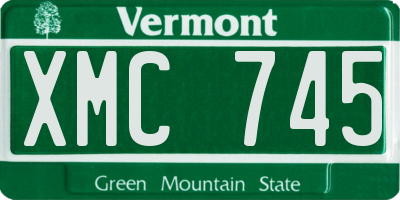 VT license plate XMC745
