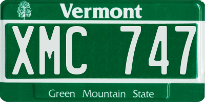 VT license plate XMC747