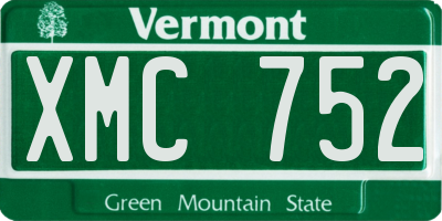 VT license plate XMC752