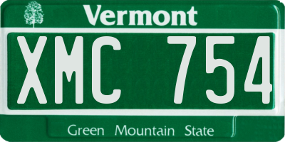 VT license plate XMC754