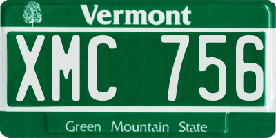 VT license plate XMC756