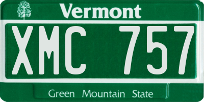 VT license plate XMC757