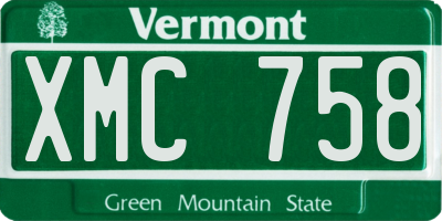 VT license plate XMC758