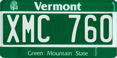 VT license plate XMC760