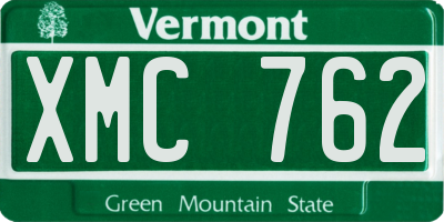 VT license plate XMC762