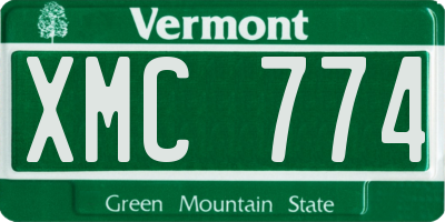 VT license plate XMC774