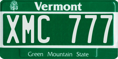 VT license plate XMC777