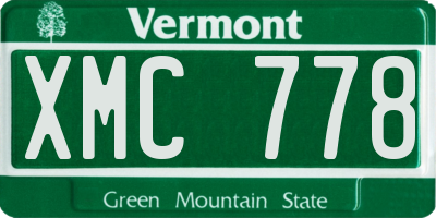 VT license plate XMC778