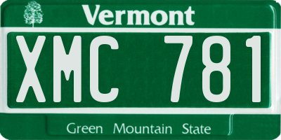 VT license plate XMC781