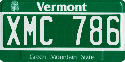 VT license plate XMC786