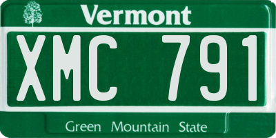 VT license plate XMC791