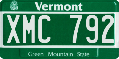 VT license plate XMC792