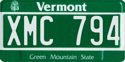 VT license plate XMC794