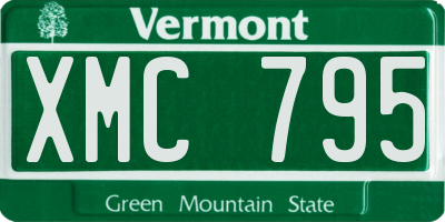 VT license plate XMC795