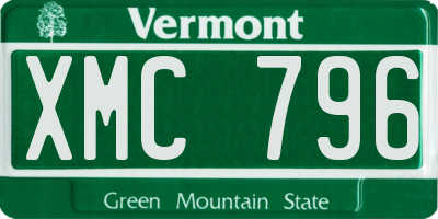 VT license plate XMC796