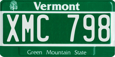 VT license plate XMC798