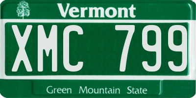 VT license plate XMC799