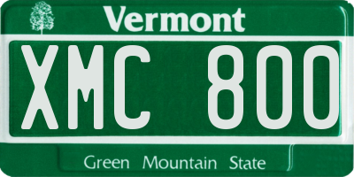 VT license plate XMC800