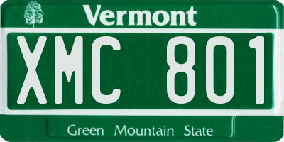 VT license plate XMC801