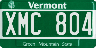VT license plate XMC804