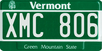 VT license plate XMC806