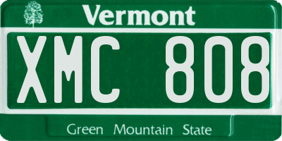 VT license plate XMC808