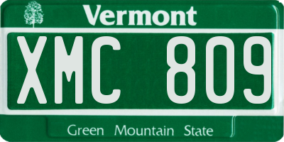 VT license plate XMC809