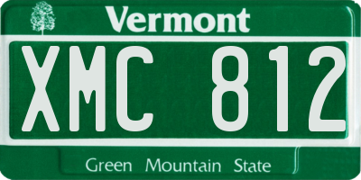 VT license plate XMC812