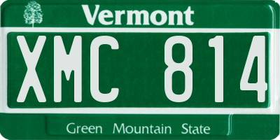 VT license plate XMC814