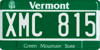 VT license plate XMC815