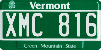 VT license plate XMC816