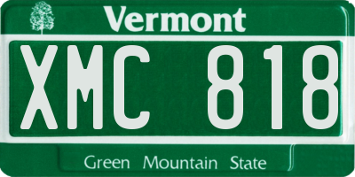 VT license plate XMC818