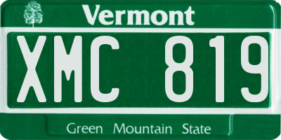 VT license plate XMC819