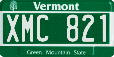 VT license plate XMC821