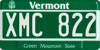 VT license plate XMC822