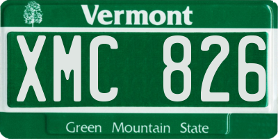 VT license plate XMC826
