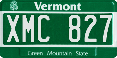 VT license plate XMC827