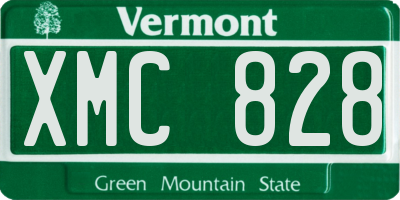 VT license plate XMC828